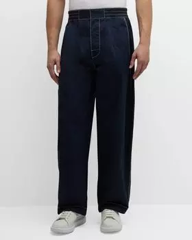 Мужские широкие брюки из технического нейлона Bottega Veneta, цвет Blue