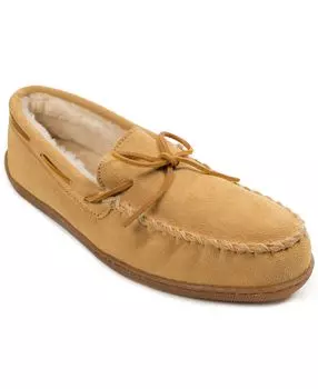 Мужские широкие тапочки на жесткой подошве с ворсовой подкладкой Minnetonka