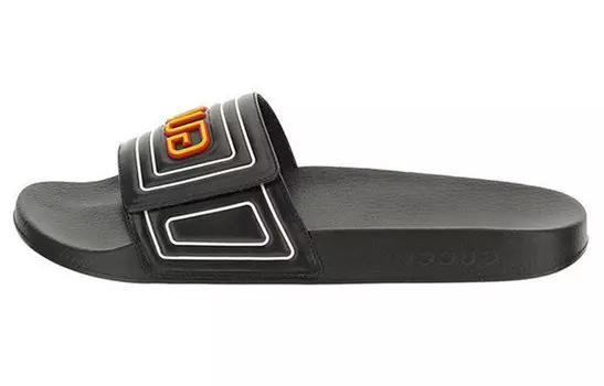 Сандалии GUCCI Slide Logo Leather
