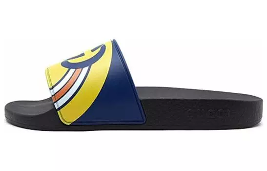 Сандалии GUCCI Pursuit Logo Slides 'Gold Navy'