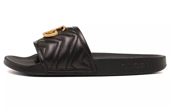 Сандалии GUCCI GG Slide Slippers Men Black