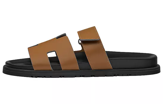 Мужские шлепанцы Hermes шипровые