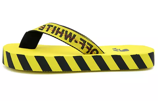 Шлепанцы мужские Off-White на платформе, черный / желтый