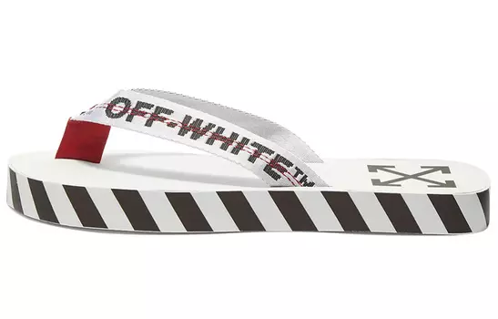 Шлепанцы мужские Off-White в полоску, белый / черный