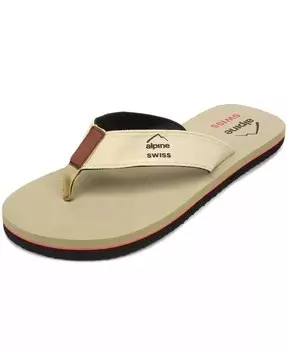 Мужские шлепанцы, пляжные сандалии, подошва EVA, легкие, удобные, стринги Alpine Swiss, коричневый/бежевый