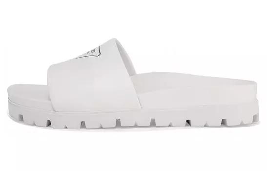 Шлепанцы мужские Prada с логотипом, белый