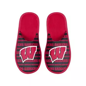 Мужские шлепанцы с логотипом FOCO Wisconsin Badgers Scuff