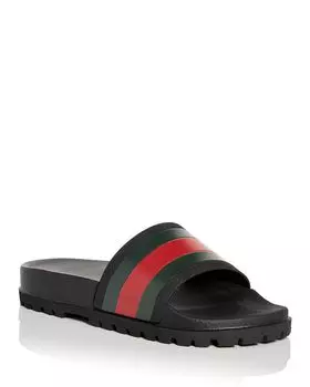 Мужские шлепанцы с полосками Web Signature Gucci