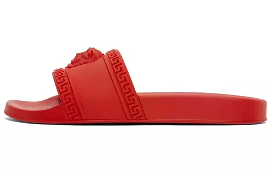 Мужские шлепанцы Versace с головой медузы, красный