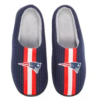 Мужские шлёпанцы из пены с эффектом памяти в полоску FOCO Navy New England Patriots Team