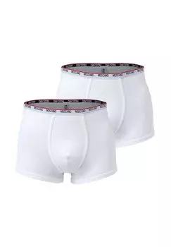 Мужские шорты, 2 шт, плавки, трусы, хлопок стрейч, однотонные MOSCHINO, белый