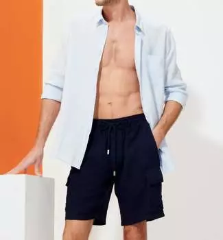 Мужские шорты-бермуды Baie темно-синего цвета Vilebrequin