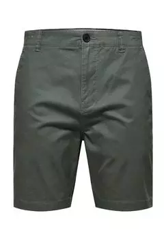 Мужские шорты-бермуды Chino с окантованными карманами SELECTED, цвет 200710 Dark Shadow