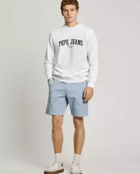 Мужские шорты-бермуды чинос из твиловой ткани Pepe Jeans, голубой