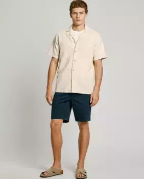 Мужские шорты-бермуды чинос из твиловой ткани Pepe Jeans, тёмно-синий