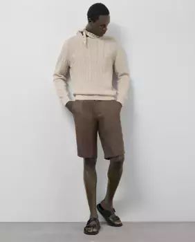 Мужские шорты-бермуды из гладкого льна Roberto Verino, коричневый