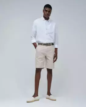 Мужские шорты-бермуды из хлопка и льна Salsa Jeans, белый