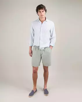 Мужские шорты-бермуды из окрашенного льна El Ganso, зеленый