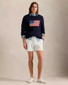 Мужские шорты-бермуды облегающего кроя с эластичной талией Polo Ralph Lauren, белый