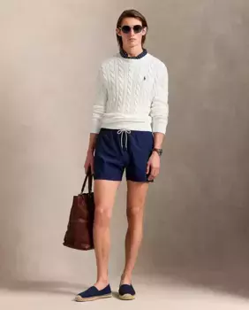 Мужские шорты-бермуды облегающего кроя с эластичной талией Polo Ralph Lauren, тёмно-синий