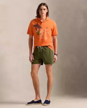 Мужские шорты-бермуды облегающего кроя с эластичной талией Polo Ralph Lauren, оливковый