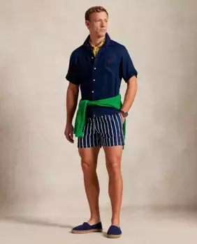 Мужские шорты-бермуды облегающего кроя с эластичной талией Polo Ralph Lauren, тёмно-синий