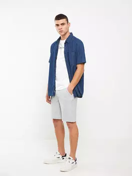 Мужские шорты-бермуды Slim Fit LCW Casual, серый меланж