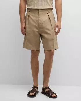 Мужские шорты-бермуды со складками Reinga Loro Piana, цвет Corn