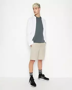 Мужские шорты-бермуды стандартного кроя из смесового льна Armani Exchange, бежевый