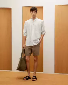 Мужские шорты-бермуды в стиле чинос Green Coast, цвет 520 Kaki