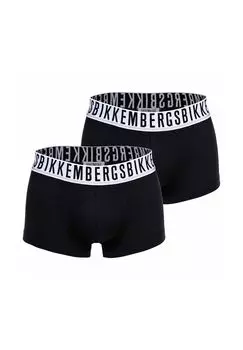 Мужские шорты-боксеры, 2 шт - BI-PACK TRUNKS, хлопок стрейч, пояс с логотипом BIKKEMBERGS, черный
