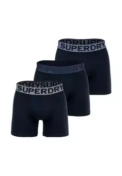 Мужские шорты-боксеры, 3 шт. - BOXER TRIPLE PACK, пояс с логотипом, натуральный хлопок Superdry., темно-синий