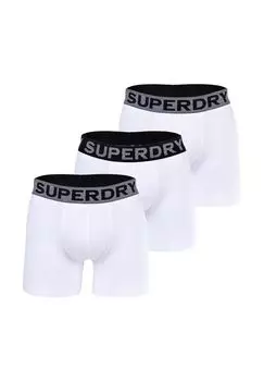 Мужские шорты-боксеры, 3 шт. - BOXER TRIPLE PACK, пояс с логотипом, натуральный хлопок Superdry.