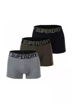 Мужские шорты-боксеры, 3 шт. - TRUNK TRIPLE PACK, пояс с логотипом, натуральный хлопок Superdry., цвет Schwarz Grau