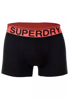 Мужские шорты-боксеры, 3 шт. - TRUNK TRIPLE PACK, пояс с логотипом, натуральный хлопок Superdry., цвет Schwarz Grau Orange