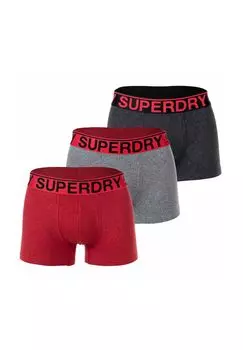 Мужские шорты-боксеры, 3 шт. - TRUNK TRIPLE PACK, пояс с логотипом, натуральный хлопок Superdry., цвет Rot Schwarz Grau