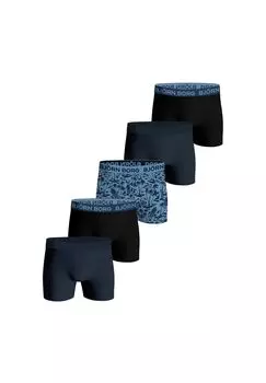 Мужские шорты-боксеры, 5 шт.: хлопковые боксеры стрейч, трусы, хлопок, пояс с логотипом BJRN BORG, цвет Schwarz Dunkelblau