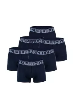 Мужские шорты-боксеры, 6 шт - TRUNK SIX PACK, пояс с логотипом, натуральный хлопок Superdry., темно-синий