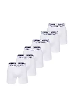 Мужские шорты-боксеры, 6 шт. в упаковке - BOXER BRIEF - 6 шт., хлопок стрейч, пояс с логотипом RALPH LAUREN