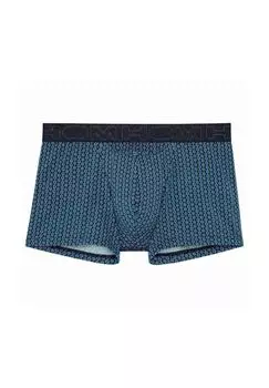 Мужские шорты-боксеры - Boxer Briefs HO1 Andy, хлопок модал стрейч, с рисунком HOM, синий