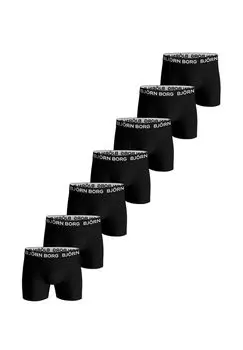 Мужские шорты-боксеры Essential Boxer, 7 шт., хлопок стрейч, пояс с логотипом BJRN BORG, черный