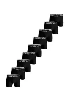 Мужские шорты-боксеры Essential, набор из 9 шт., хлопок стрейч, пояс с логотипом BJRN BORG, черный
