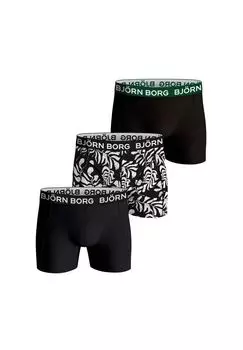 Мужские шорты-боксеры, комплект из 3 шт.: хлопковые эластичные боксеры, пояс с логотипом BJRN BORG, черный