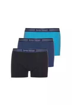 Мужские шорты-боксеры, упаковка из 3 шт. — Essential Cotton, хлопок, однотонный bruno banani, цвет Schwarz Dunkelblau Hellblau Small