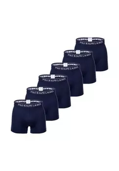Мужские шорты-боксеры, упаковка из 6 шт. - CLASSIC-6 PACK- TRUNK, хлопок стрейч, пояс с логотипом RALPH LAUREN, темно-синий