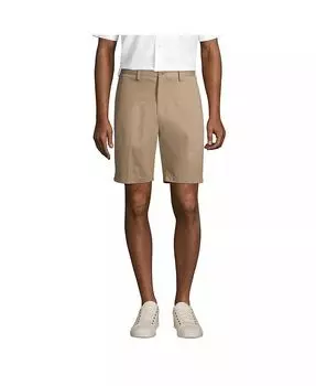 Мужские шорты Chino традиционной посадки 9 дюймов No Iron Lands' End, коричневый/бежевый