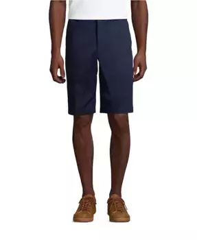 Мужские шорты-чинос с гладкой передней частью, длина 11" Lands' End, синий