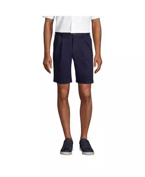 Мужские шорты чинос с комфортной талией и плиссировкой, 9 дюймов, без железа Lands' End