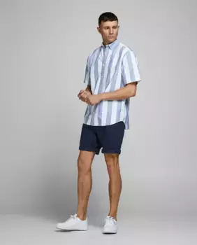 Мужские шорты-чиносы из хлопка темно-синего цвета BCI Jack & Jones, темно-синий