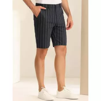 Мужские шорты-чиносы из жатого хлопка с полосками и плоской передней частью для ходьбы Lars Amadeus